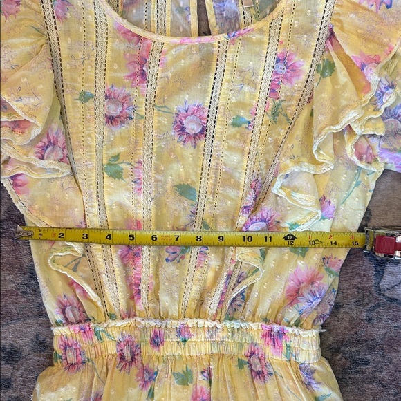 LoveShackFancy Yellow Floral Mini Dress Resort Wear - Picture 4 of 7